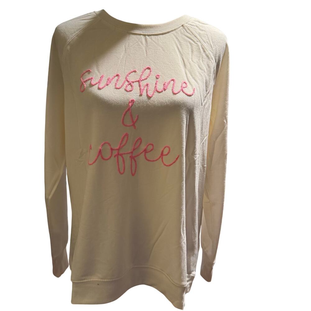 Workshop Republic Clothing Sunshine & Coffee Embroidered Shirt, Medium, NWT